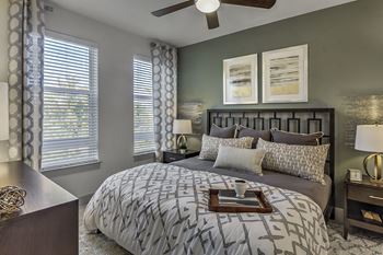 Ceiling fans with lighting in bedrooms and living room